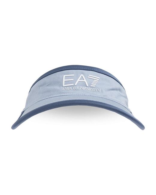 EA7 Accessoires ,Blauw ,Katoen Logo Visor in het Blue