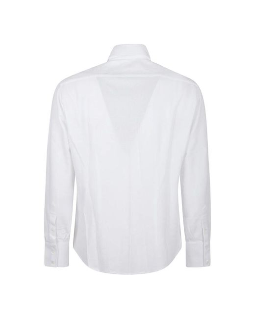 Brunello Cucinelli Weiße Baumwollpopeline Hemd Französischer Kragen in White für Herren