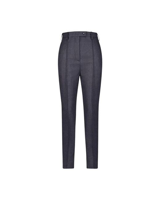 Prada Slim Fit Natté Broek Met Chic Split in het Blue