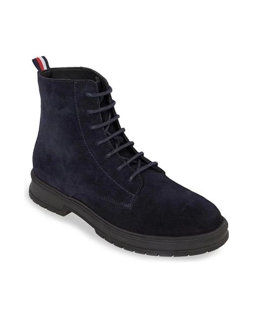 Tommy Hilfiger Blue Lace-Up Boots for men