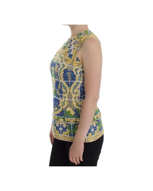 Dolce & Gabbana Green Sleeveless Tops