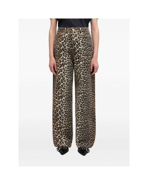 Ganni Gray Wide Trousers