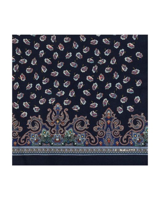 Etro Blue Scarf With Paisley Motif for men