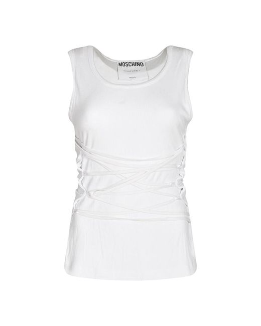Moschino White Sleeveless Tops