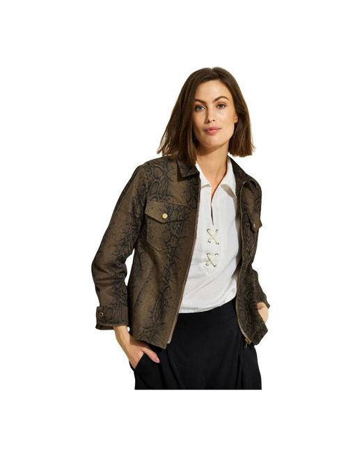 iN FRONT Jassen ,Bruin ,Stijlvolle Mary Jane Jacket Blazer in het Brown