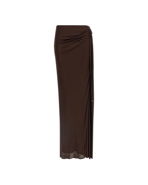 Elisabetta Franchi Brown Maxi Skirts