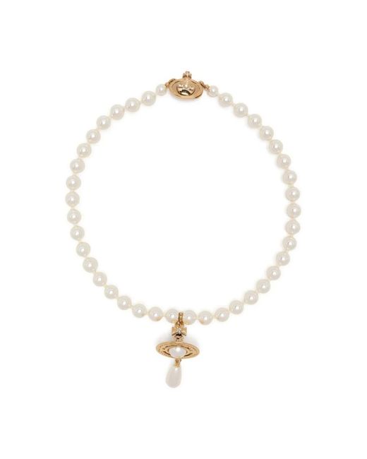 Vivienne Westwood Metallic Perlen choker halskette gold