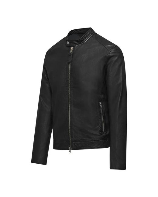 Bomboogie Roy Leather Jacket in het Black voor heren