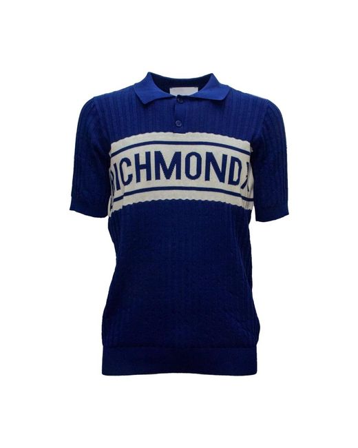 John Richmond Blaues baumwoll-polo-shirt ump24216po in Blue für Herren