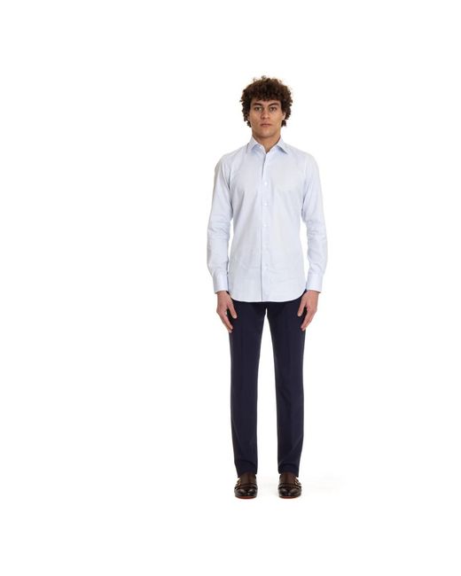 Finamore 1925 Blue Casual Shirts for men