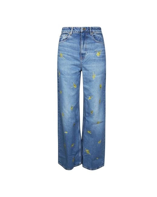 Ganni Blue Wide Jeans