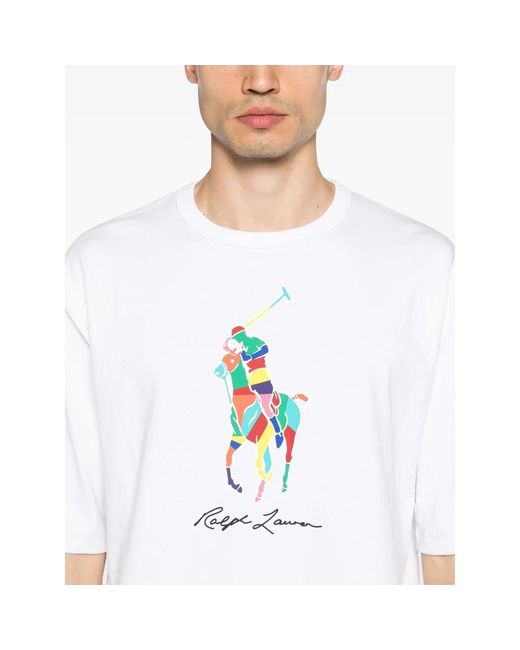 Ralph Lauren Big pony logo baumwoll t-shirt in White für Herren