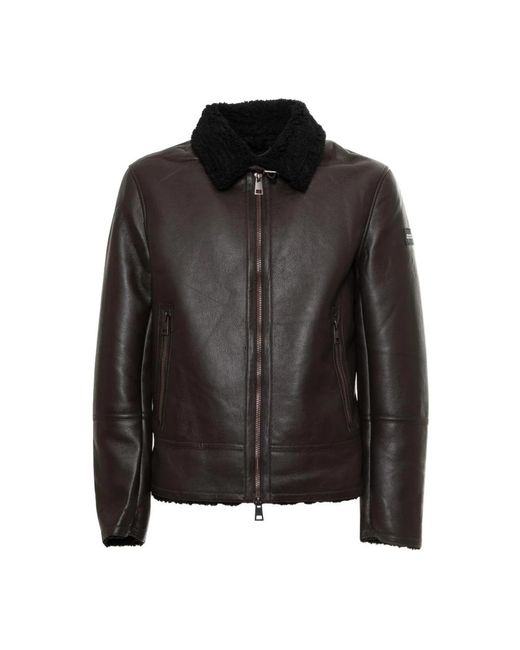 Alessandro Dell'acqua Black Leather Jackets for men