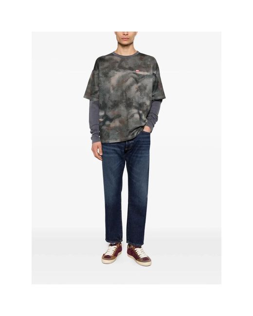 DIESEL Gray Long Sleeve Tops for men