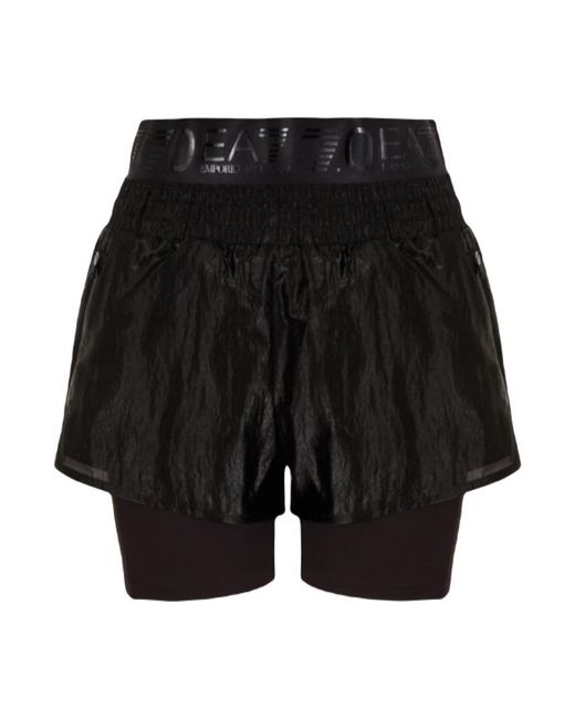 EA7 Black Short Shorts