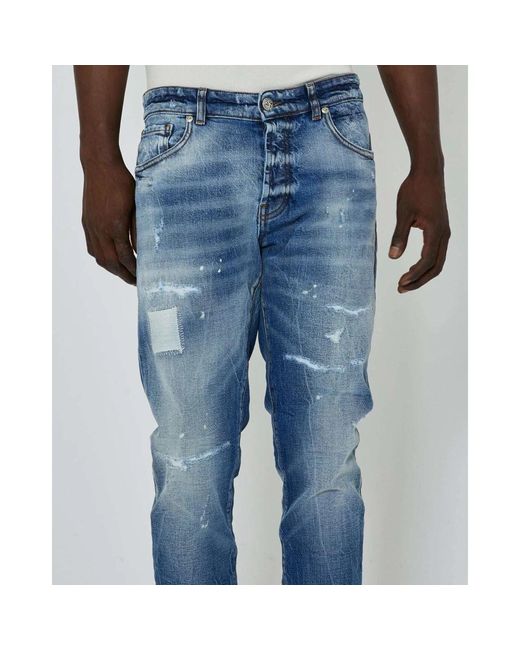 John Richmond Helle waschung slim fit ripped jeans in Blue für Herren