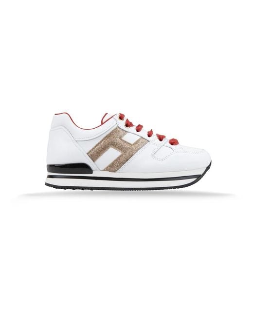 Hogan White Leder-Sneaker Mit Markendetails
