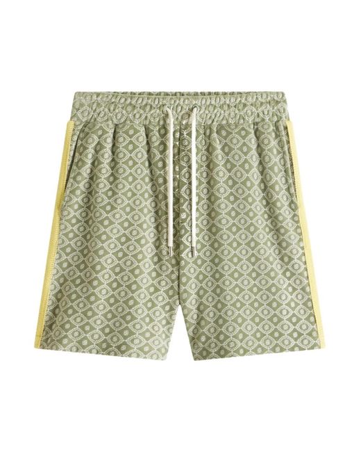 Drole de Monsieur Stilvolle monogramm-shorts für männer in Green für Herren