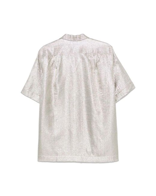 Dries Van Noten Graues Hemd Mit Knopfleiste Vorne in White für Herren