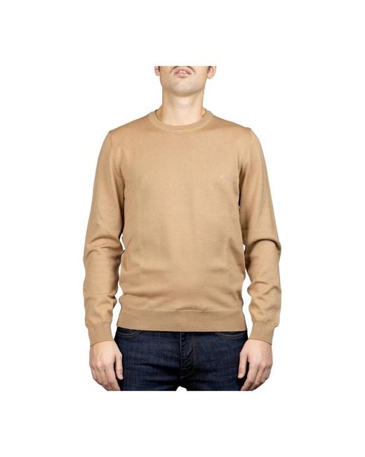 BOSS by HUGO BOSS Botto l wollpullover in Natur f r Herren Lyst DE