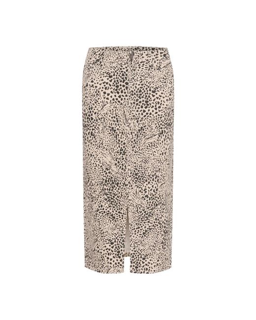 Kaffe Natural Abstrakter Leoparden-Rippenrock