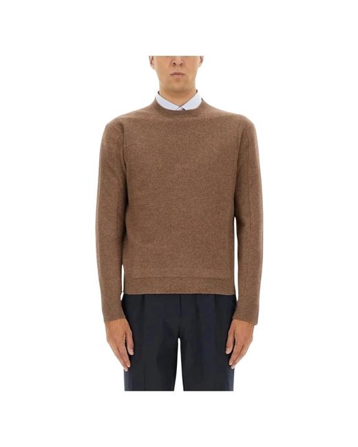 Zegna Brown Round-Neck Knitwear for men