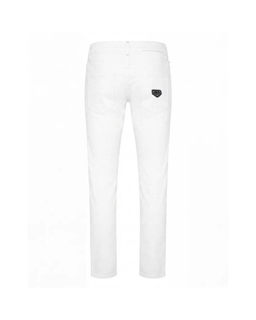 Philipp Plein Straight Supreme Fit Jeans Basic in het White voor heren
