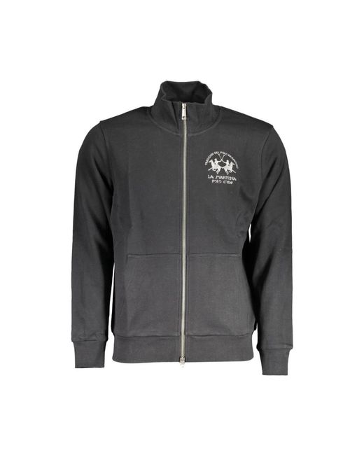 La Martina Black Zip-Throughs for men