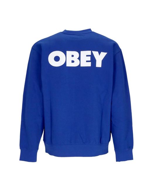 Obey Kühner premium crew fleece sweatshirt in Blue für Herren