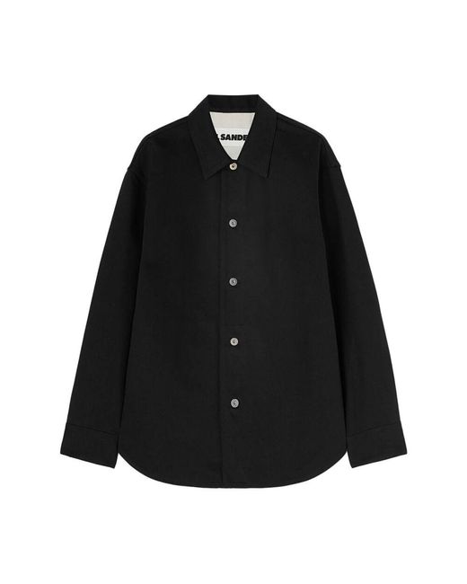 Jil Sander Schwarzes Baumwollhemd in Black für Herren