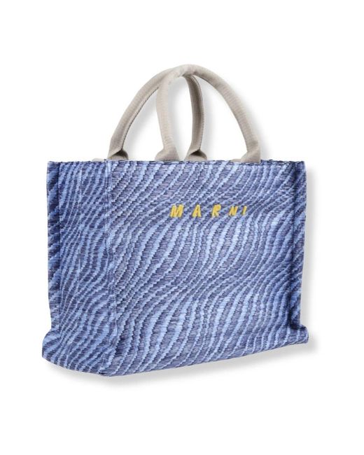 Marni Blue Tote Bags