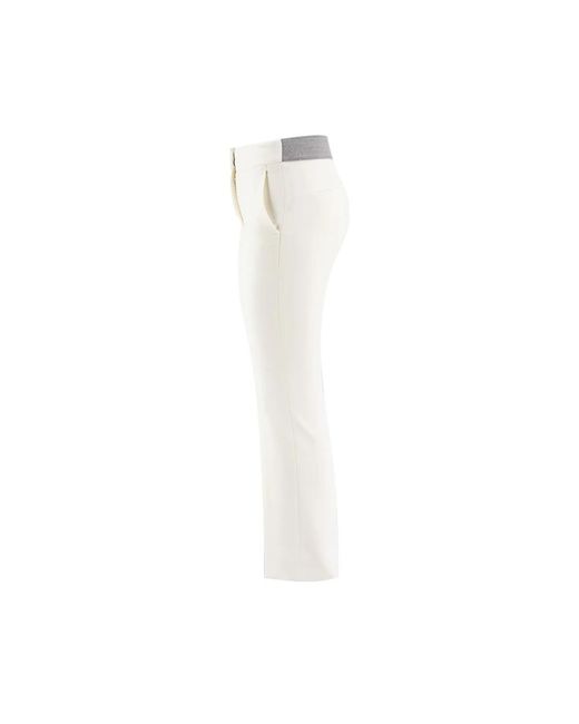Peserico White Straight Trousers