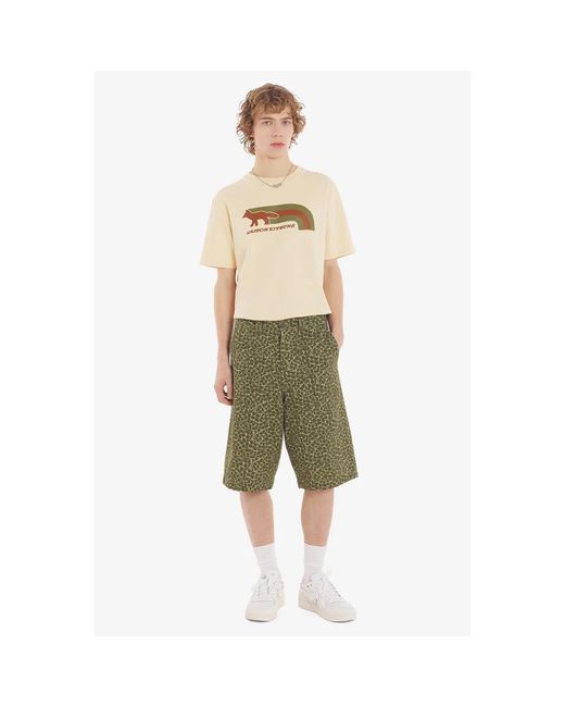 Maison Kitsuné Green Long Shorts for men