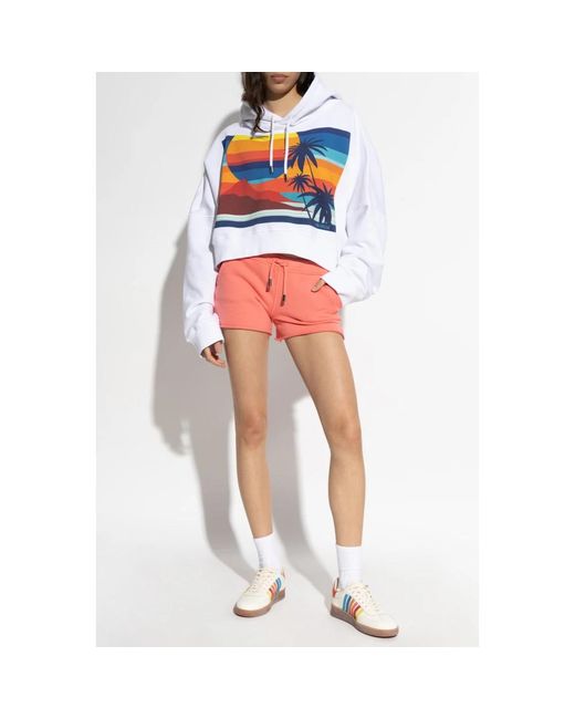 DSquared² Hoodies & Sweatvesten ,Wit ,Katoen Sweatshirt Capsule Summer Lovers in het White