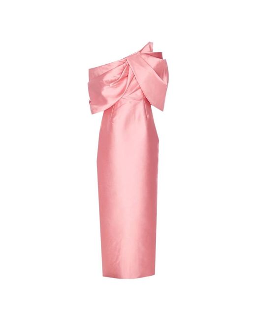 Solace London Pink Rosa Schleifen-Detail Asymmetrisches Kleid