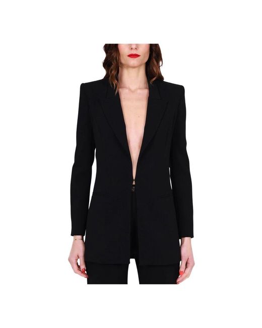 Elisabetta Franchi Black Eleganter langer tel und palazzo-hose