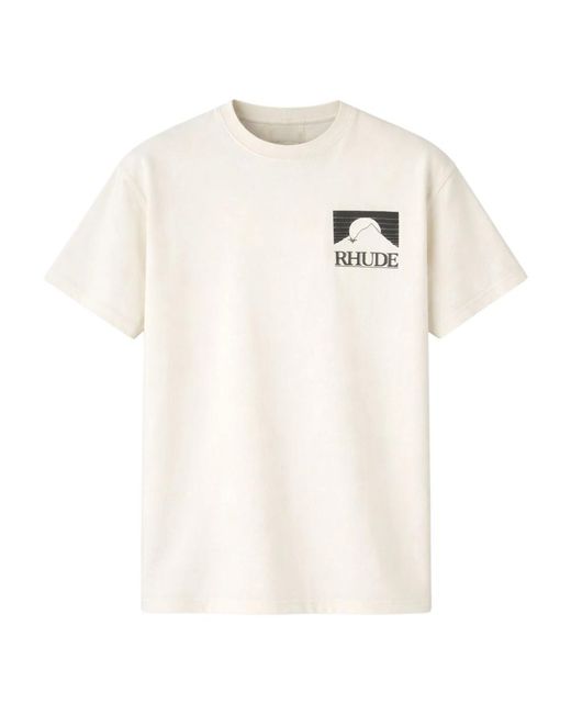 Rhude Tops ,Wit ,Katoen Moonlight Tee in het White voor heren