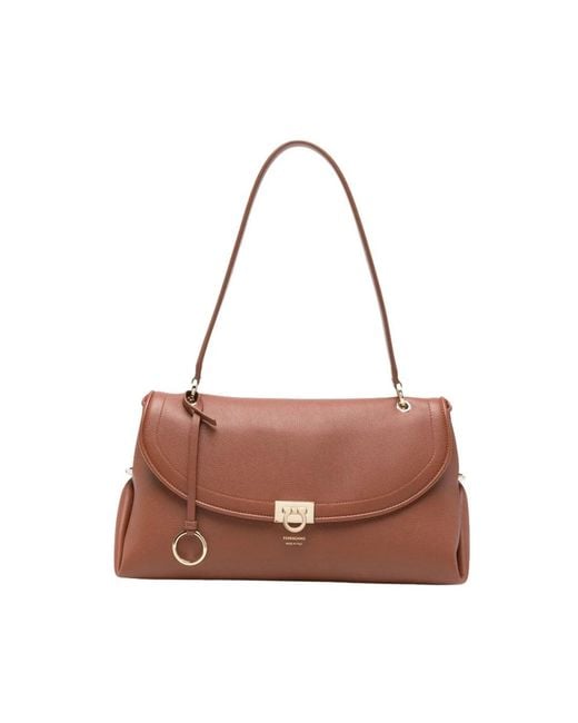 Ferragamo Brown Shoulder Bags