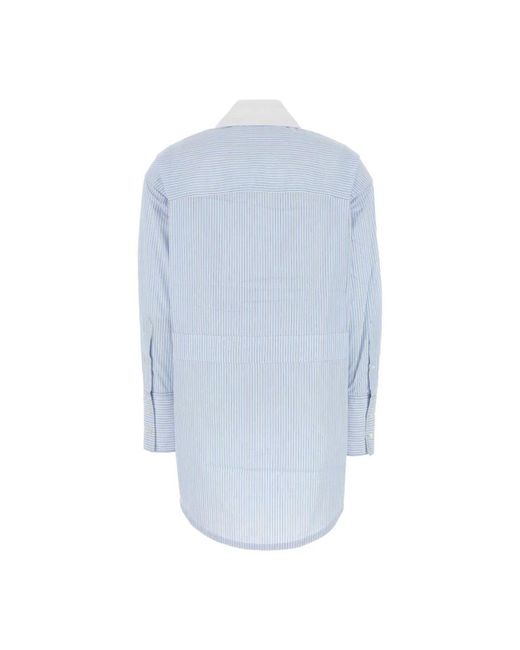 Co. Overhemden ,Blauw ,Geborduurde Oversized Poplin Shirt in het Blue
