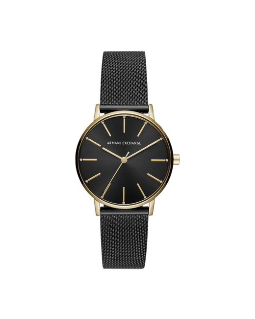 ARMANI EXCHANGE Black Elegante Goldene Lola Damenuhr