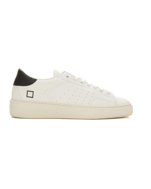 Date Schoenen ,Wit ,Leer Leren Sneakers Met Veters in het White voor heren