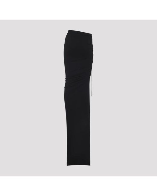 Moncler Rokken ,Zwart ,Katoen Verstelbare Maxi Rok Met Split in het Black