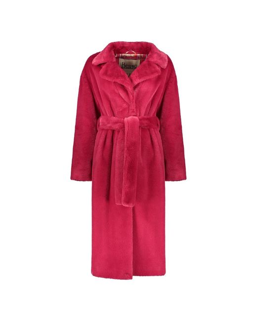 Herno Red Belted Coats