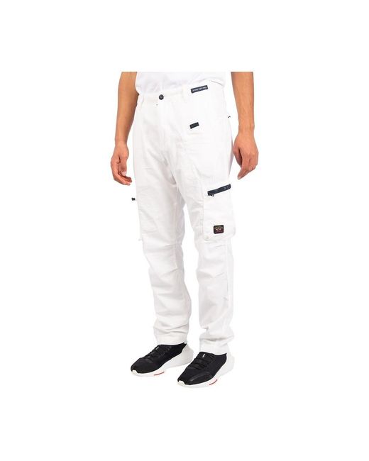 Logo patch cargo pants Paul & Shark pour homme en coloris White