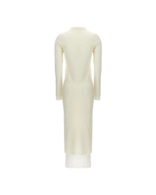 Jil Sander White Knitted Dresses