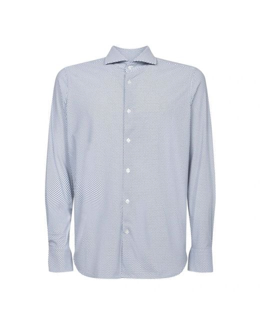 Dell'Oglio Blue Casual Shirts for men
