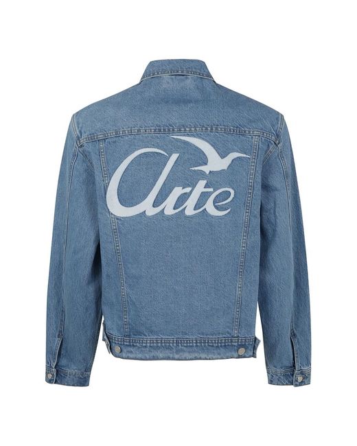 Arte' Jassen ,Blauw ,Katoen Bird Back Jacket in het Blue voor heren