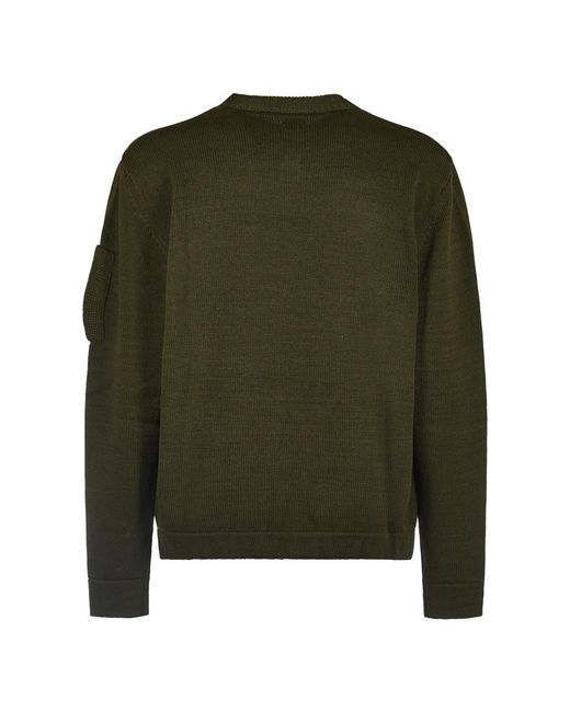 C P Company Green Round-Neck Knitwear for men