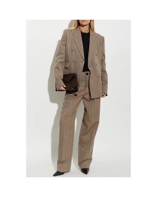 AMI Wol Blazer Met Dubbele Split in het Brown