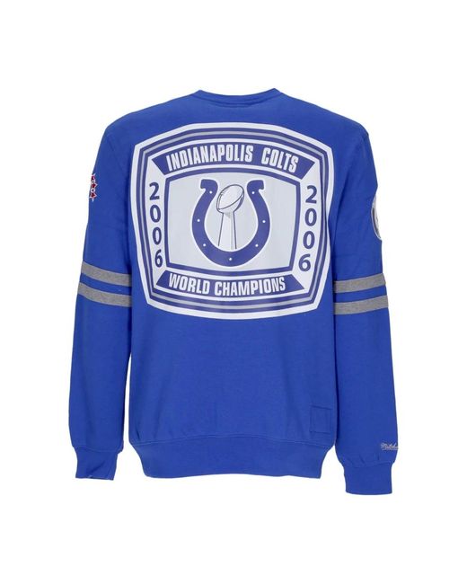 Mitchell & Ness Hoodies & Sweatvesten ,Grijs ,Katoen Nfl Crewneck Sweatshirt Indianapolis Colts in het Blue voor heren